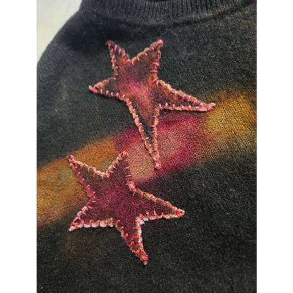 Galadriel Matteo LA Recycled Cashmere Grunge Striped Star Sweater Sz. M - Picture 5 of 8